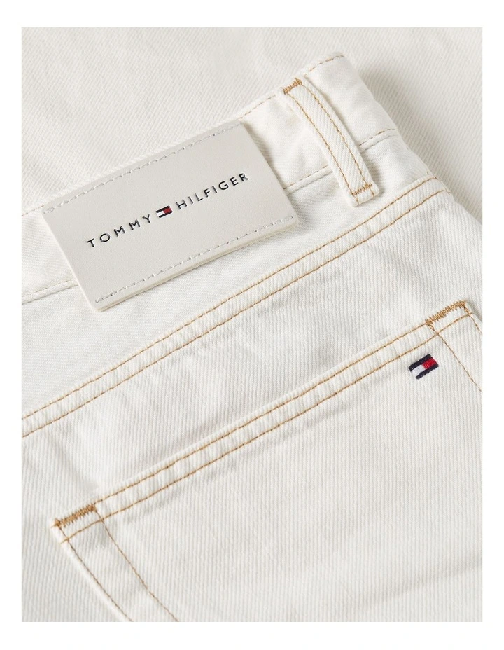 White Relaxed Straight Leg Jeans in Cream image 6