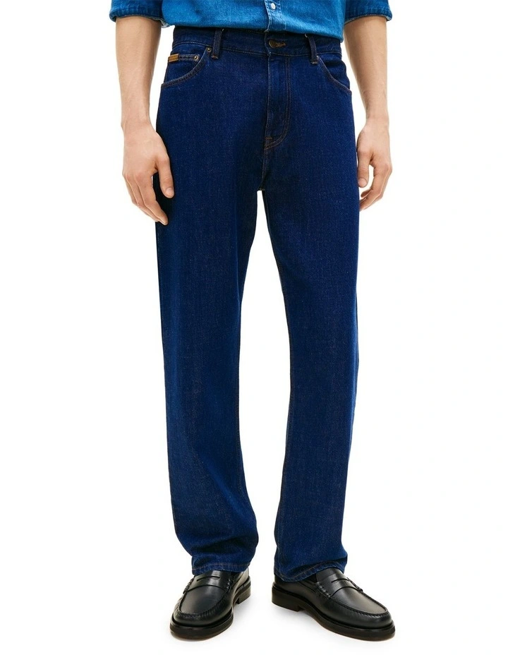 Relaxed Straight Leg Jeans in Blue image 1