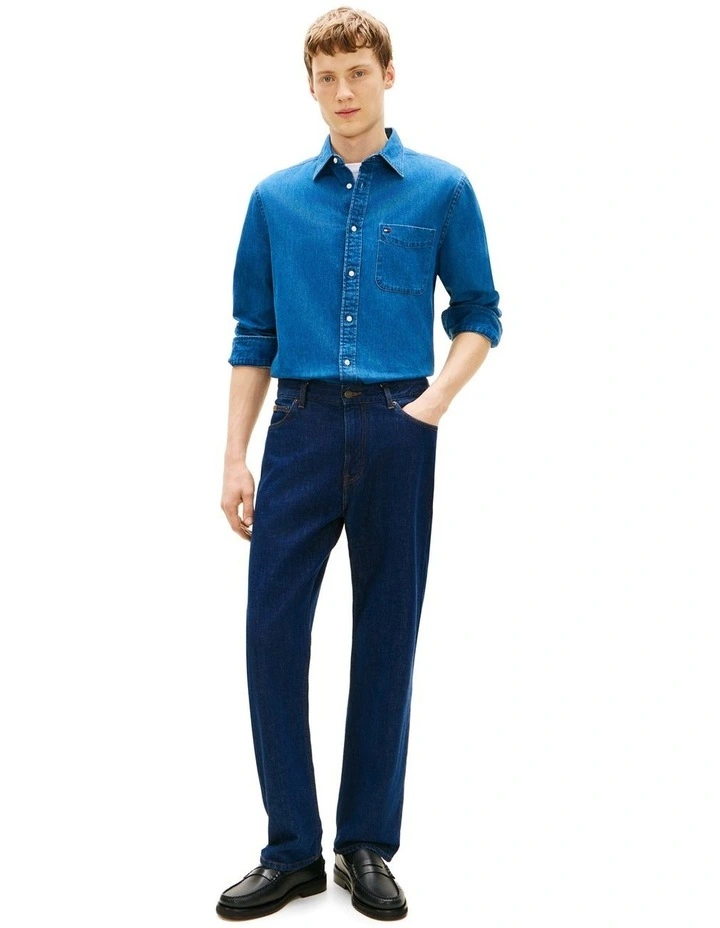 Relaxed Straight Leg Jeans in Blue image 3