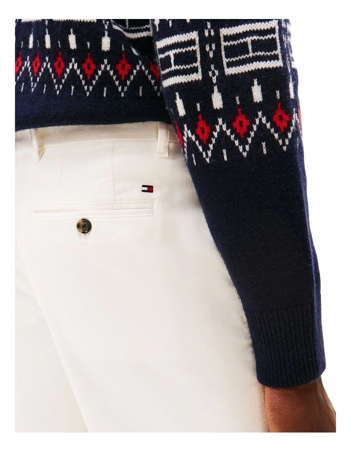 Denton Straight Corduroy Chinos in White image 4