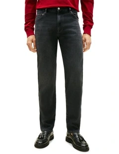 Slim Straight Leg Denton Jeans in Black