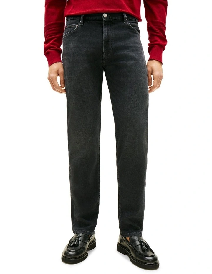 Slim Straight Leg Denton Jeans in Black image 1