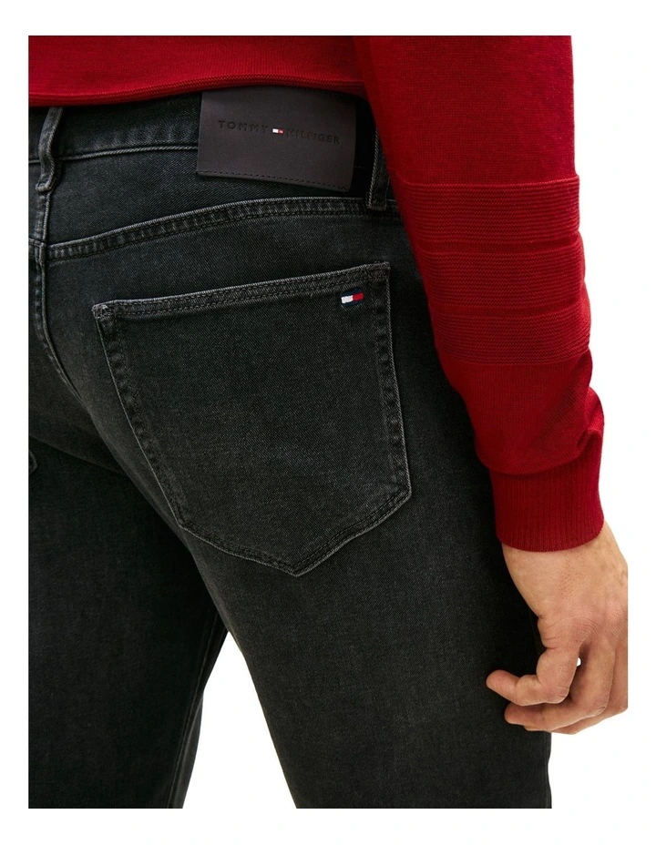 Slim Straight Leg Denton Jeans in Black image 2