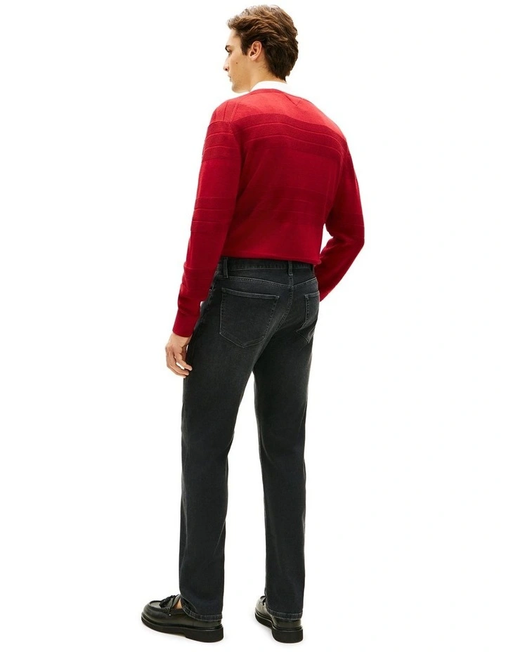 Slim Straight Leg Denton Jeans in Black image 3