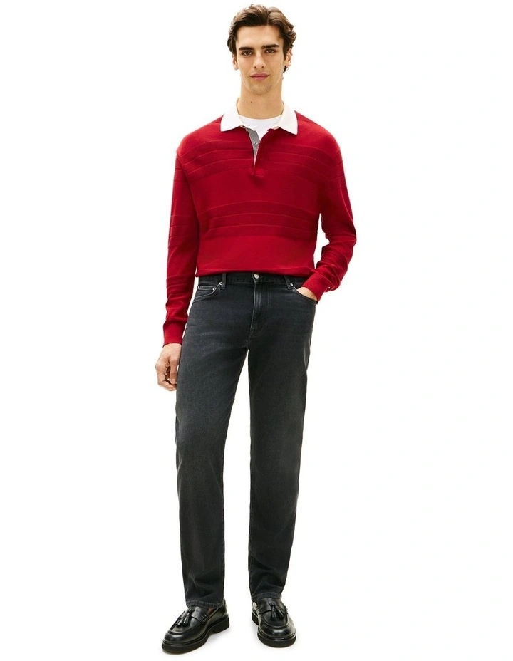 Slim Straight Leg Denton Jeans in Black image 4