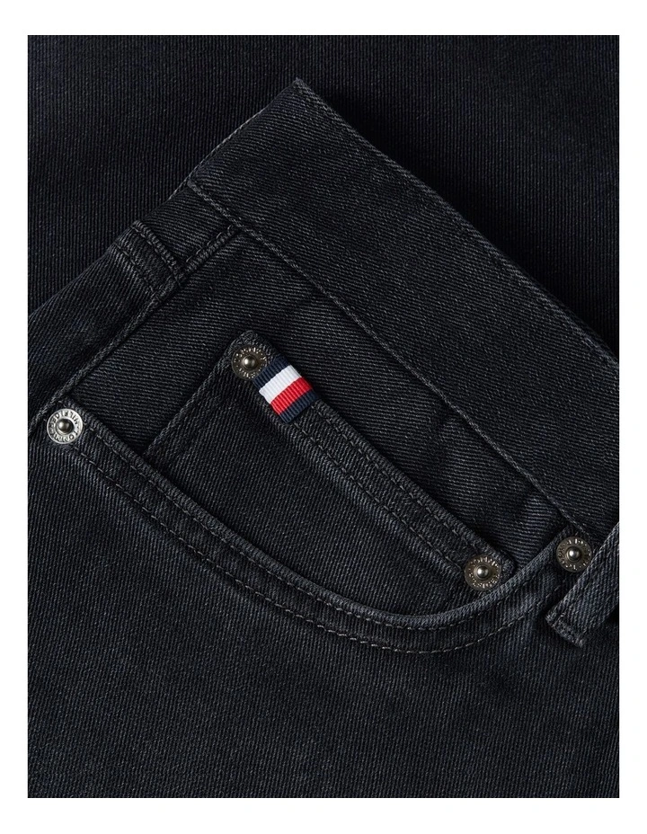 Slim Straight Leg Denton Jeans in Black image 5