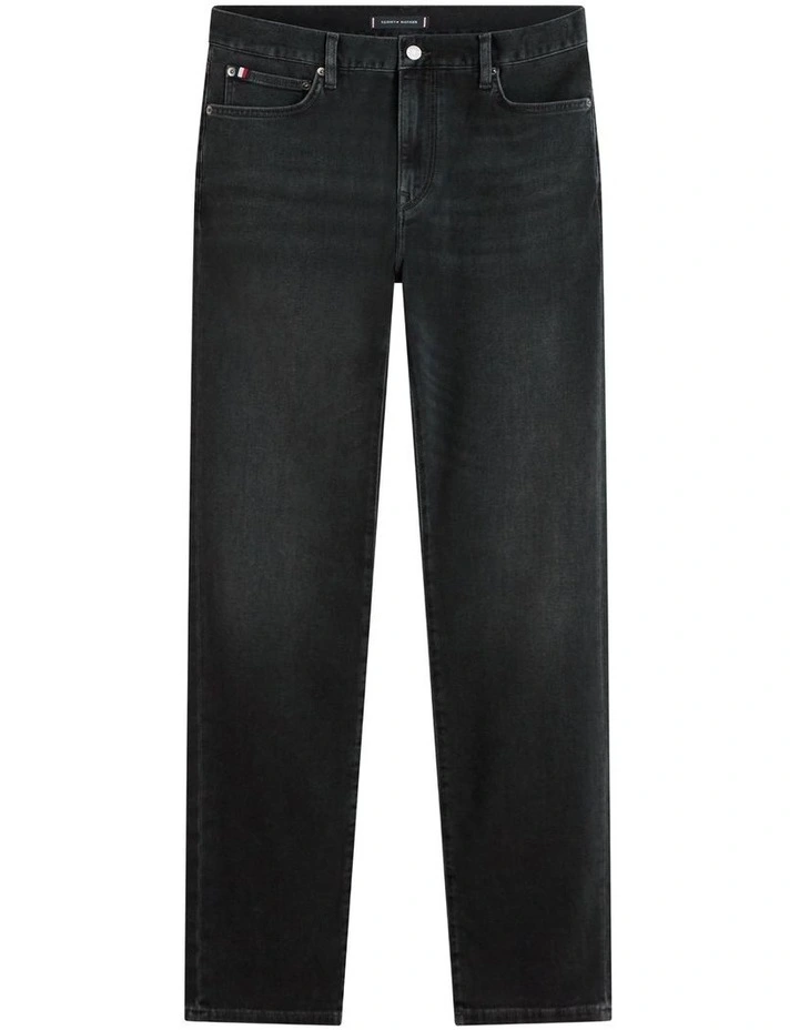 Slim Straight Leg Denton Jeans in Black image 7