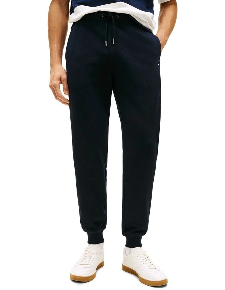 Global Stripe Cuffed Leg Joggers in Navy image 1
