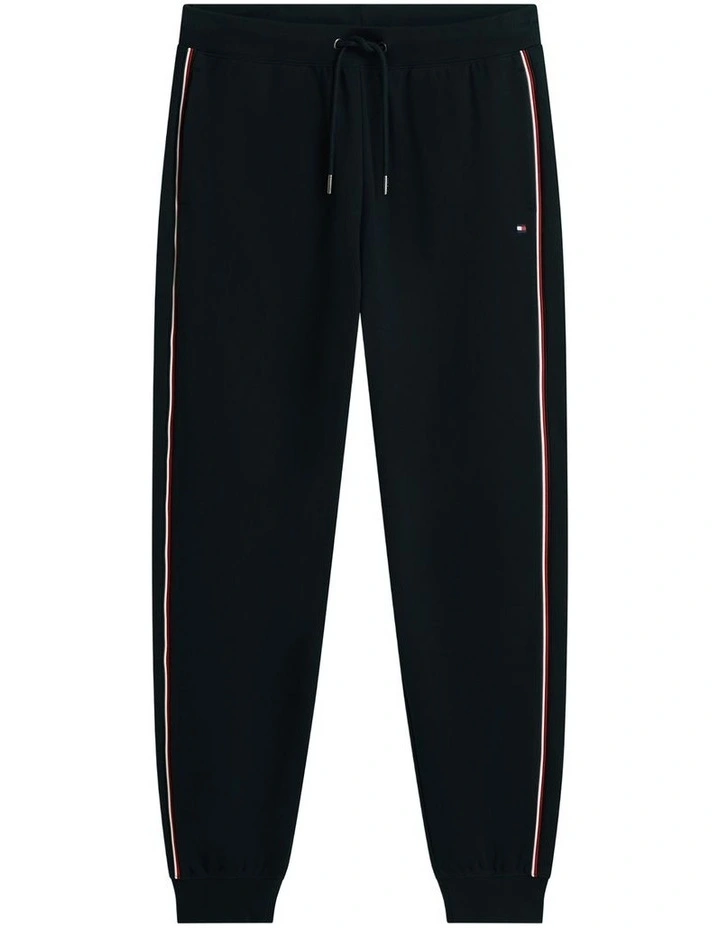 Global Stripe Cuffed Leg Joggers in Navy image 6