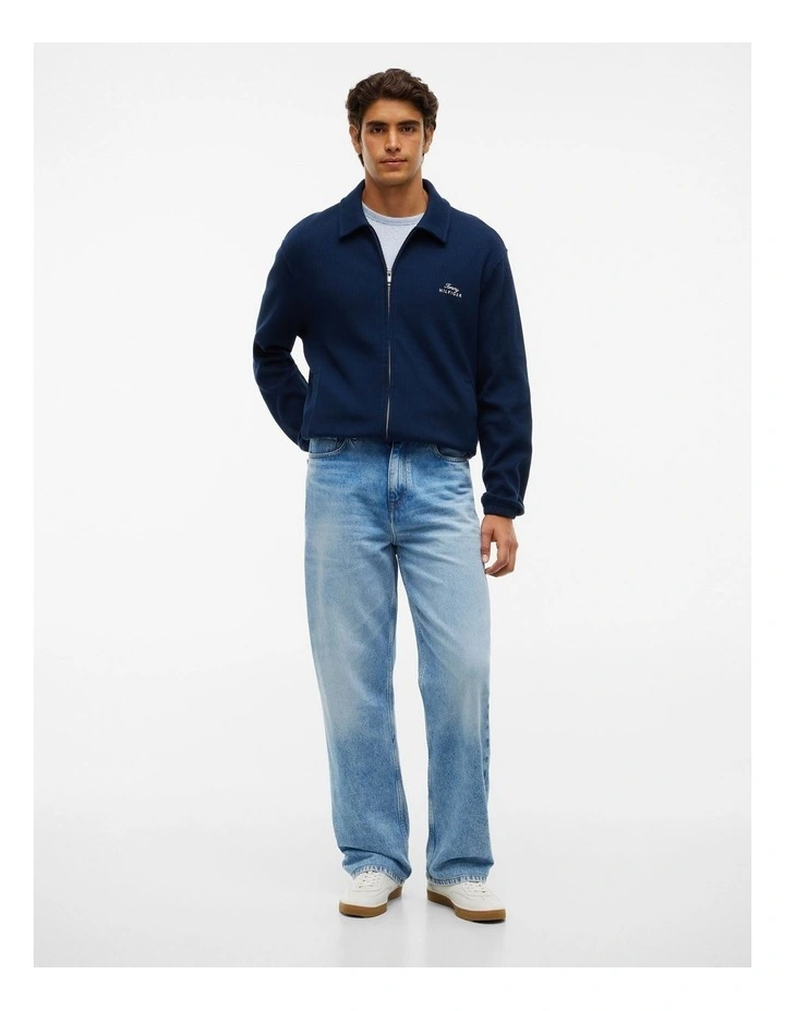 Whiskered Relaxed Jeans in Blue image 3
