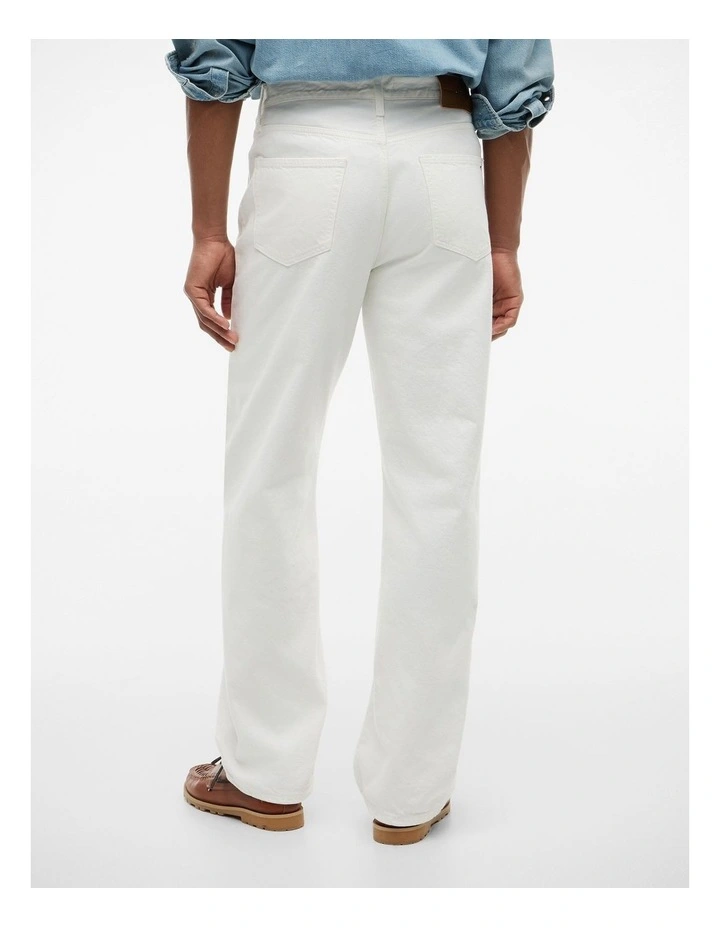 Washed Relaxed Jeans in White image 2