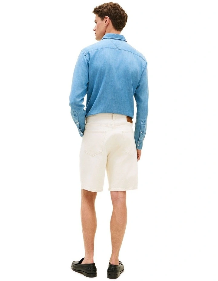 Dover Washed Regular Denim Shorts in Cream image 3