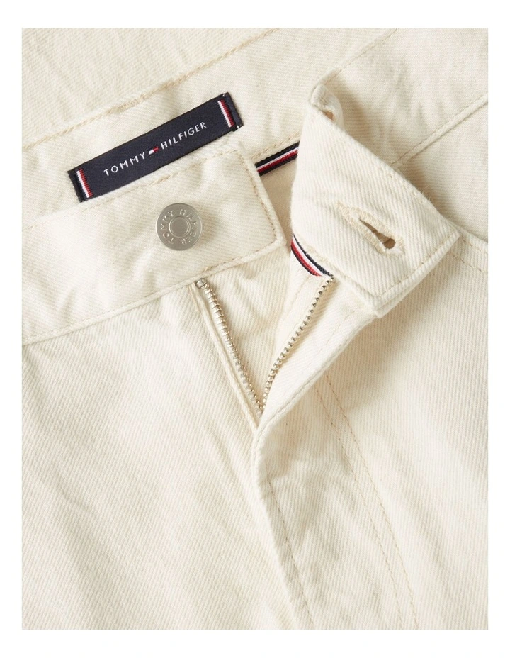 Dover Washed Regular Denim Shorts in Cream image 5