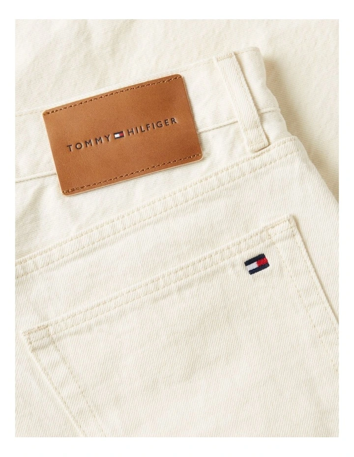 Dover Washed Regular Denim Shorts in Cream image 6