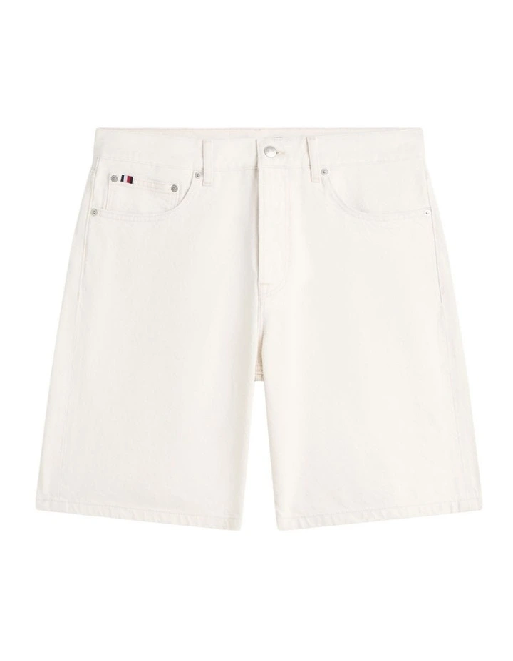 Dover Washed Regular Denim Shorts in Cream image 7