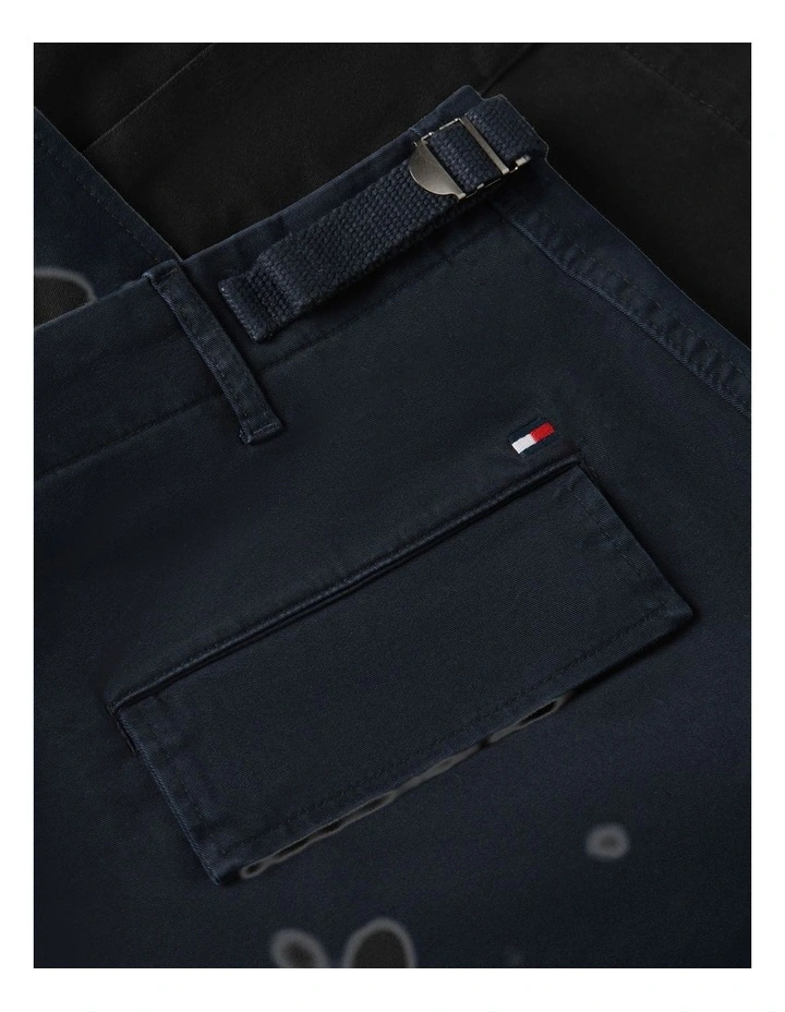 Twill Relaxed Cargo Shorts in Blue image 6