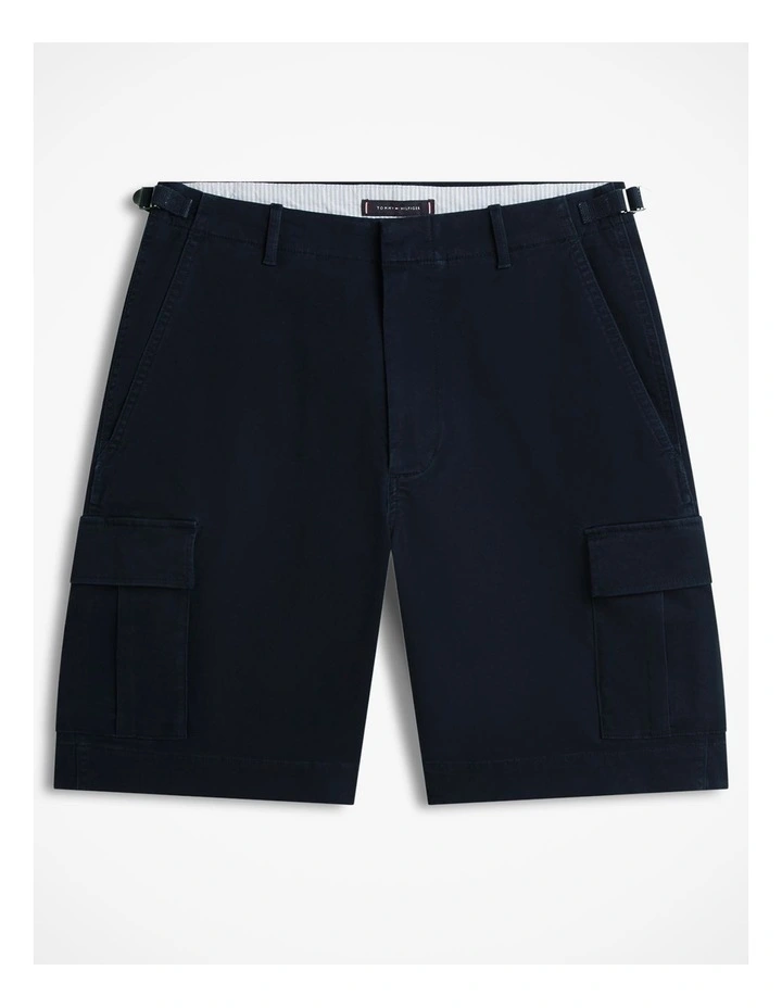 Twill Relaxed Cargo Shorts in Blue image 7