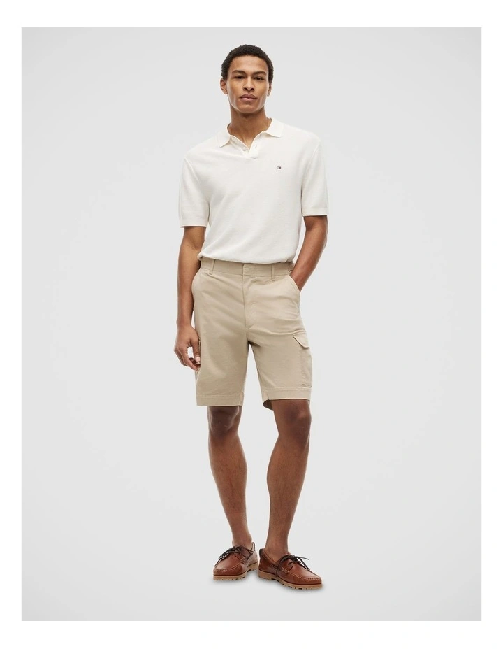 Twill Relaxed Cargo Shorts in Beige image 3