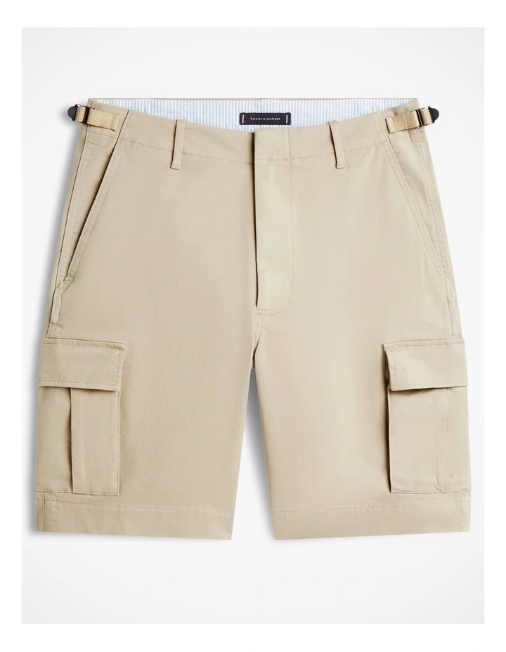 Twill Relaxed Cargo Shorts in Beige image 7