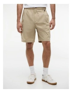 Performance Relaxed Utility Shorts in Beige