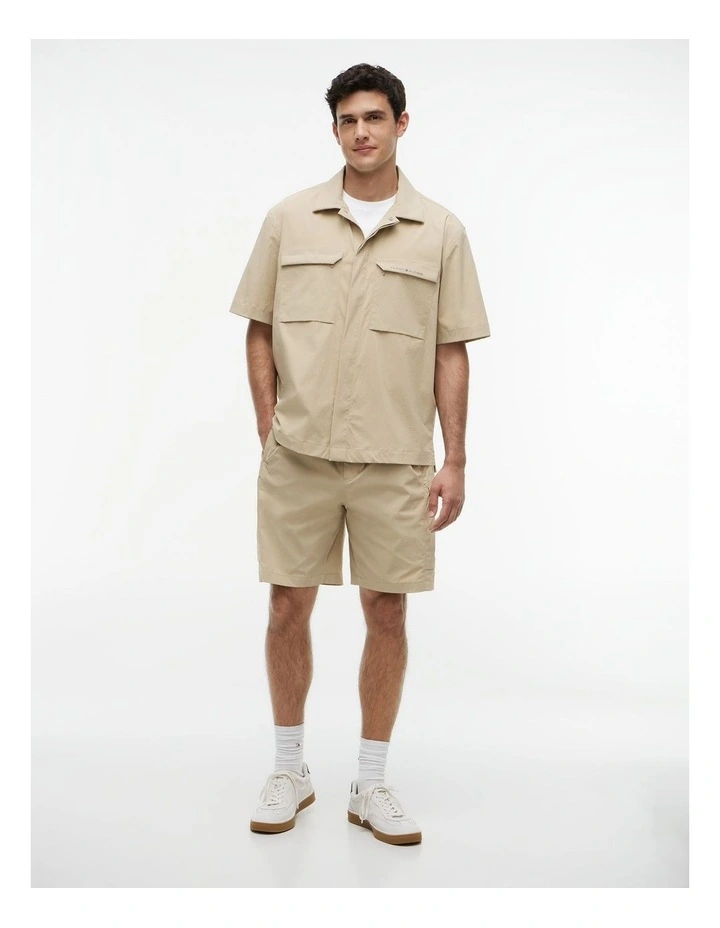 Performance Relaxed Utility Shorts in Beige image 5