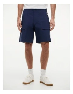 Relaxed 9.5 Inseam Regatta Cargo Shorts in Blue