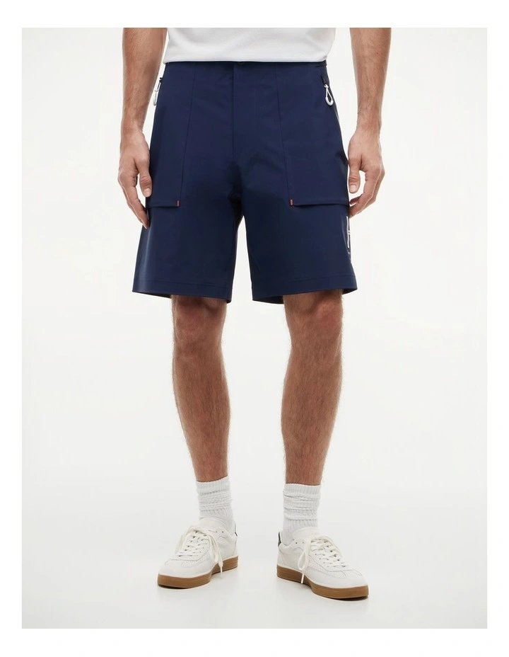 Relaxed 9.5 Inseam Regatta Cargo Shorts in Blue image 1