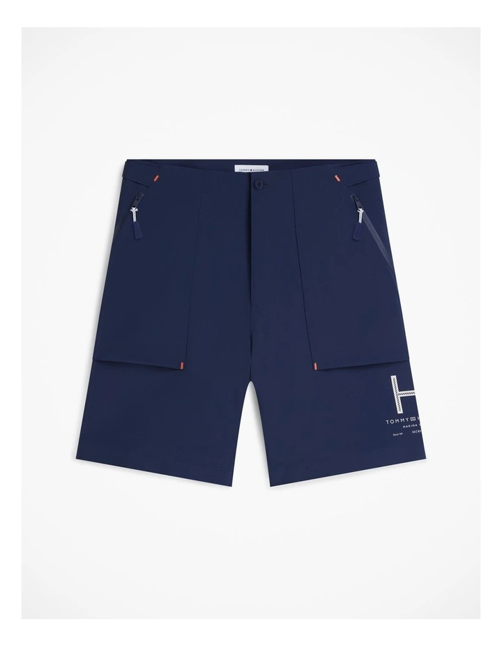 Relaxed 9.5 Inseam Regatta Cargo Shorts in Blue image 6