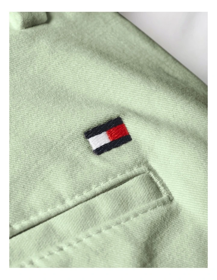 Slim Belted Twill Chino Shorts in Green image 6