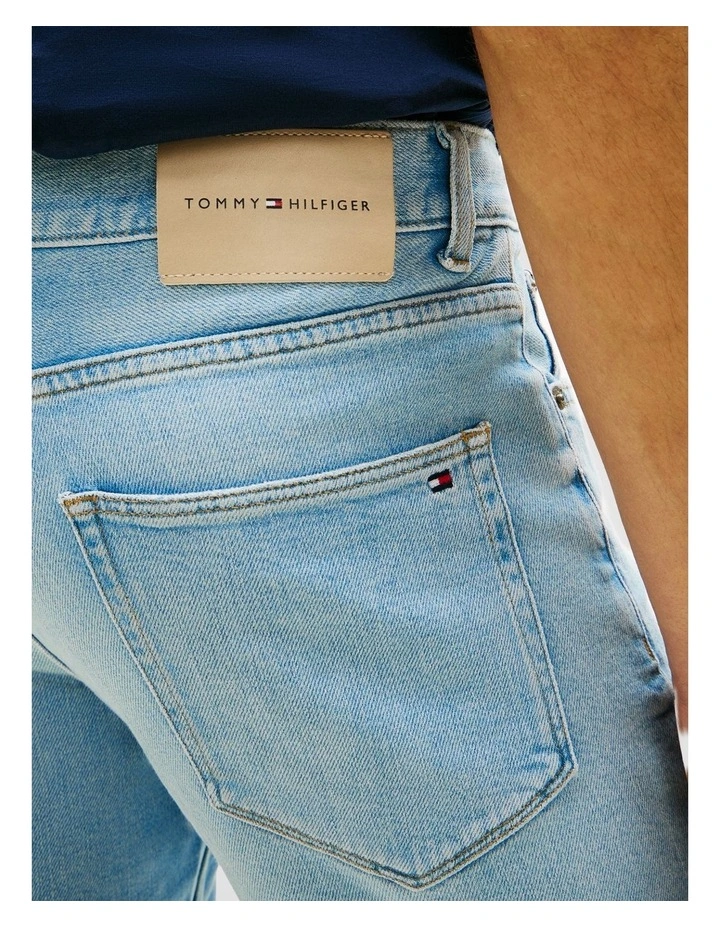 Denton Faded Straight Leg Denim Shorts in Denim image 4