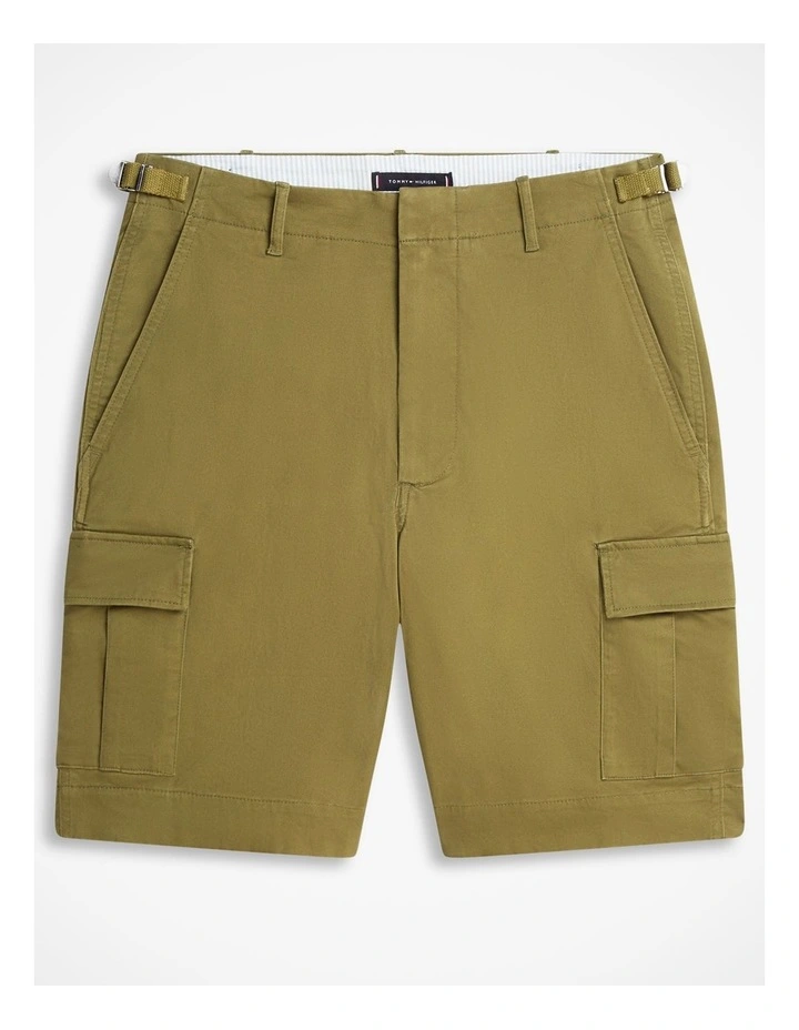 Twill Relaxed Cargo Shorts in Green image 7