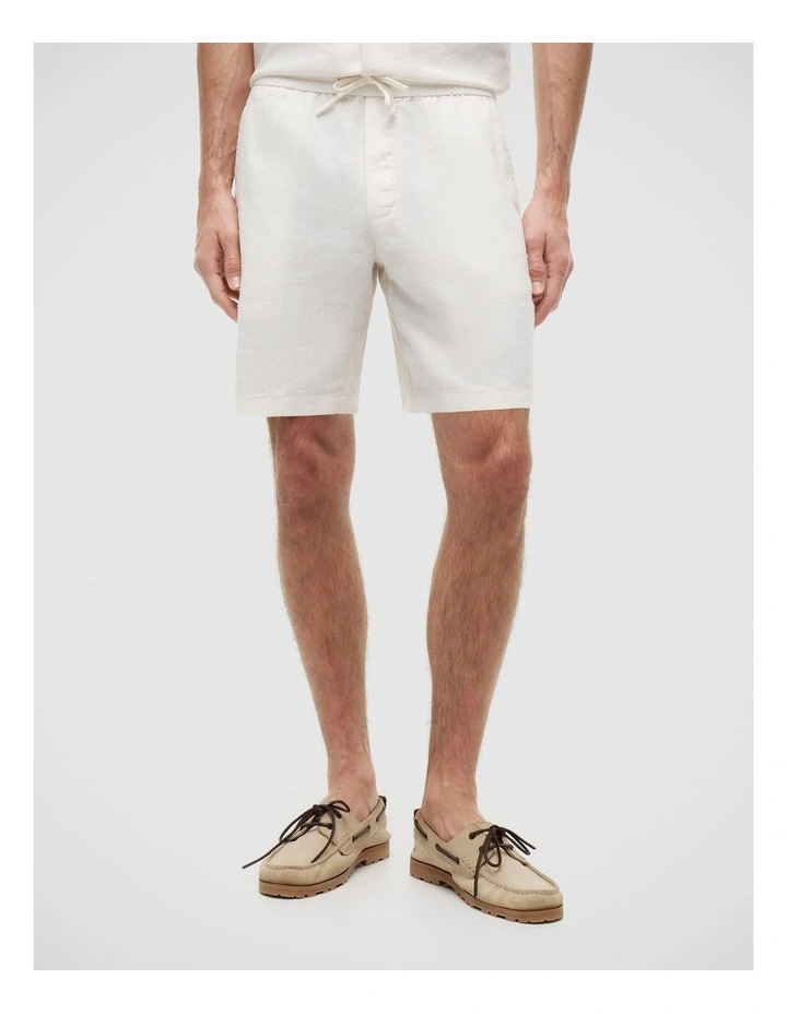 Dover Linen Blend 8 Inseam Chino Shorts in White image 1