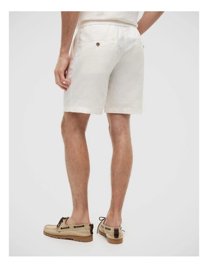 Dover Linen Blend 8 Inseam Chino Shorts in White image 2