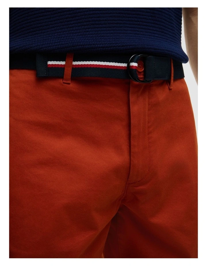 Denton Belted Twill Slim 9.5 Inseam Shorts in Orange image 4