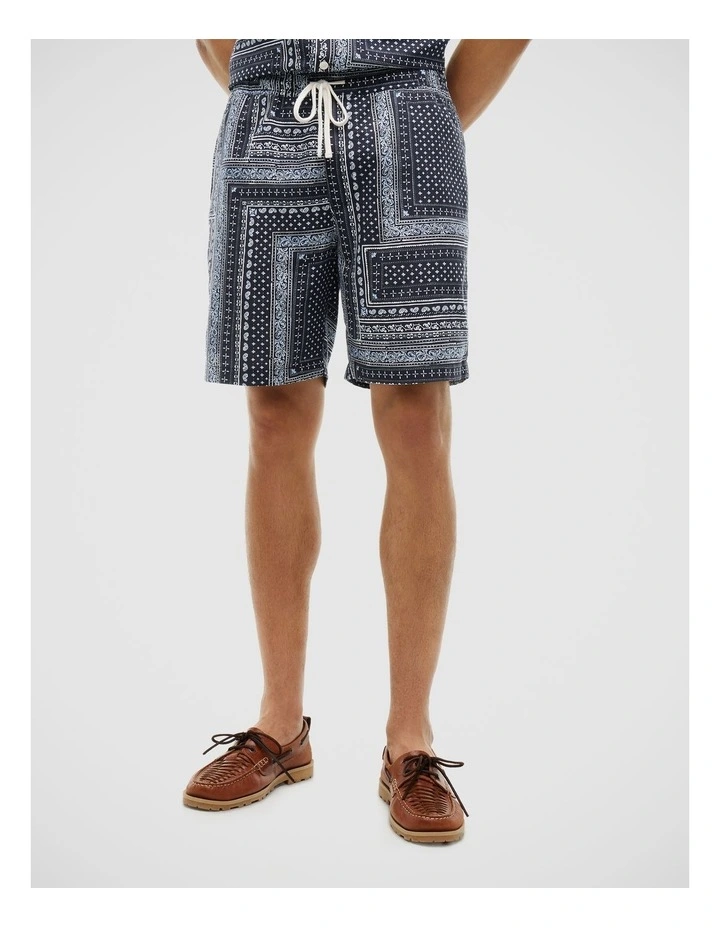 Dover Bandana Print 8 Inseam Shorts in Navy image 1