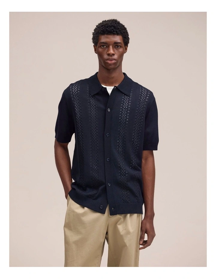 Thor Short Sleeve Cardigan Deep Navy image 1