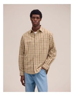 Deon Long Sleeve Shirt Khaki Check