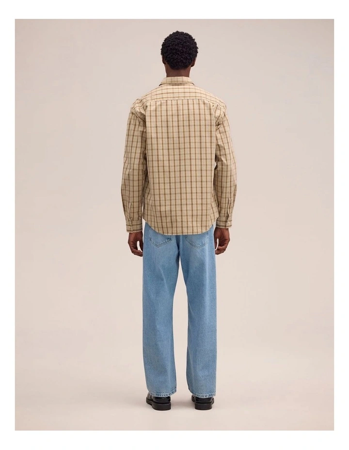 Deon Long Sleeve Shirt Khaki Check image 2