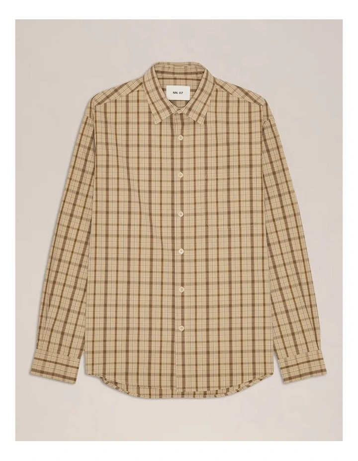 Deon Long Sleeve Shirt Khaki Check image 4