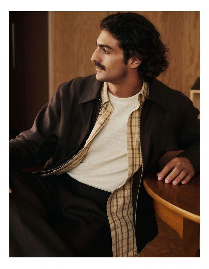 Deon Long Sleeve Shirt Khaki Check image 6