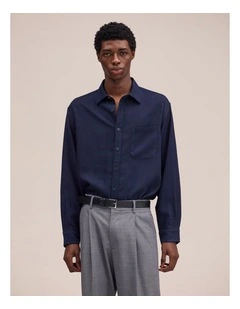 Deon Long Sleeve Shirt Navy Blue