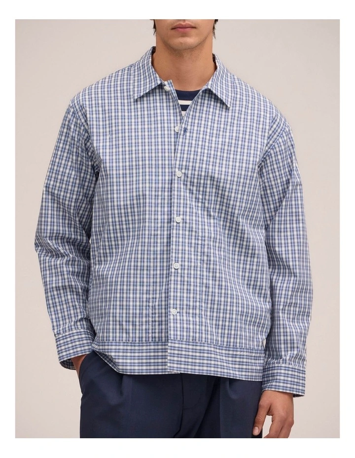 Reed Long Sleeve Shirt Blue Check image 1