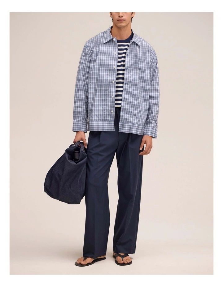 Reed Long Sleeve Shirt Blue Check image 3