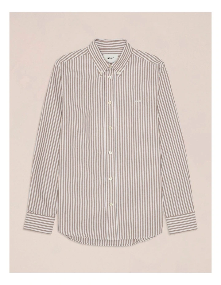 Colby Long Sleeve Shirt Terracotta Stripe image 4