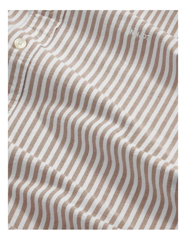 Colby Long Sleeve Shirt Terracotta Stripe image 5