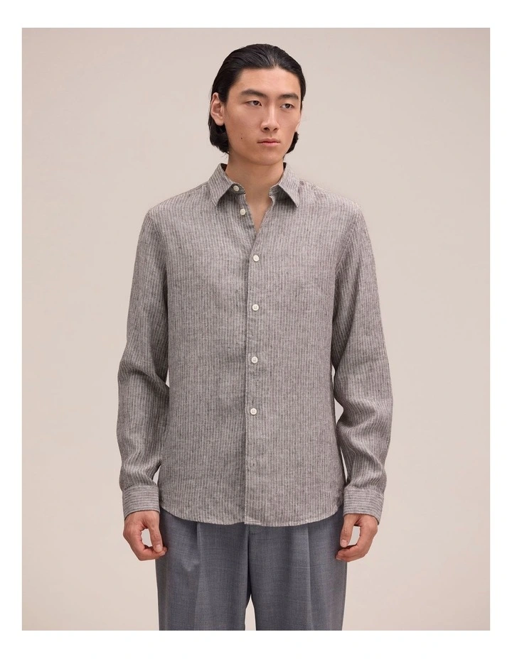 Enzo Long Sleeve Shirt Clay Stripe image 1