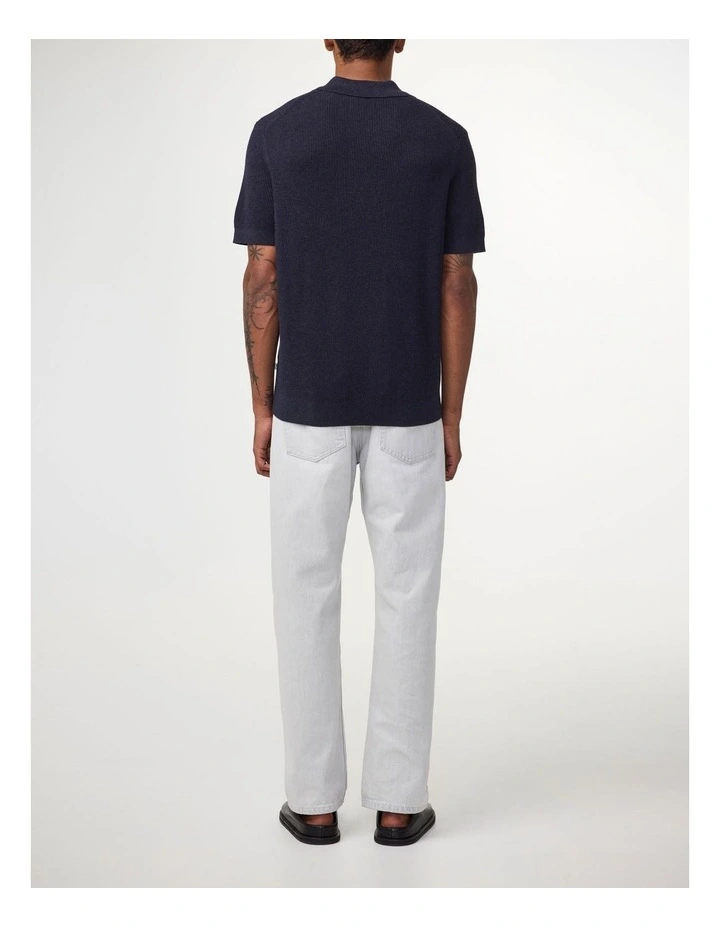 Hansie Zip Polo Navy Melange image 2