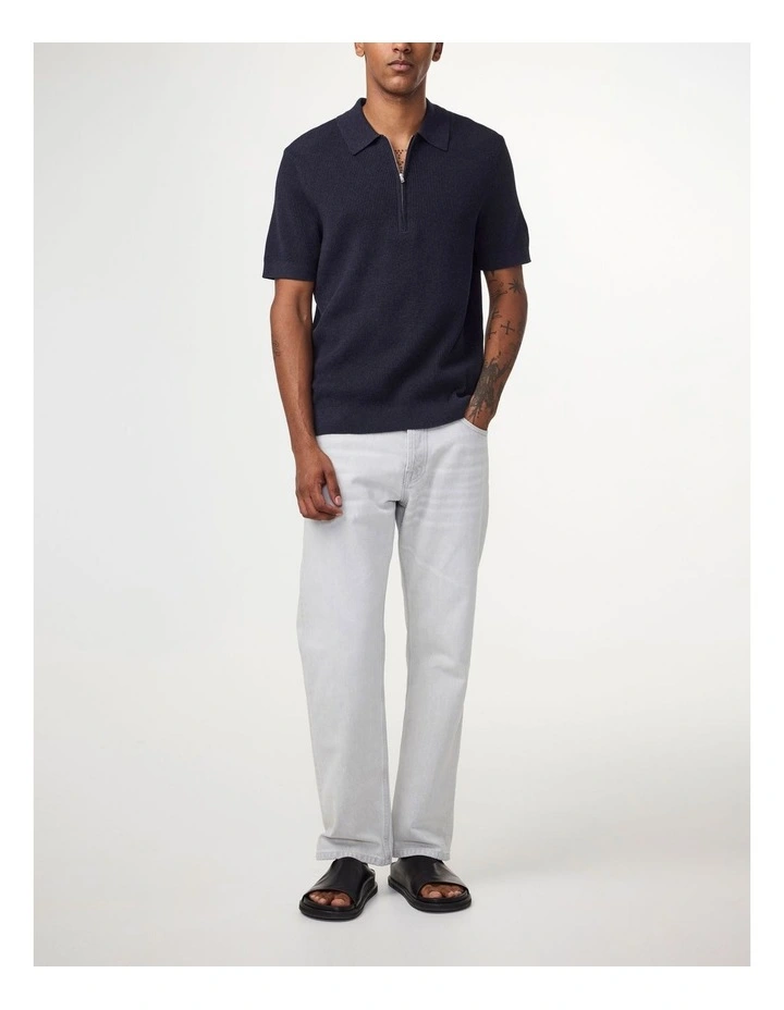 Hansie Zip Polo Navy Melange image 3