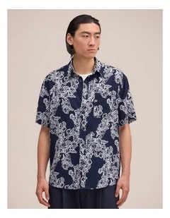 Deon Short Sleeve Shirt Navy Blue