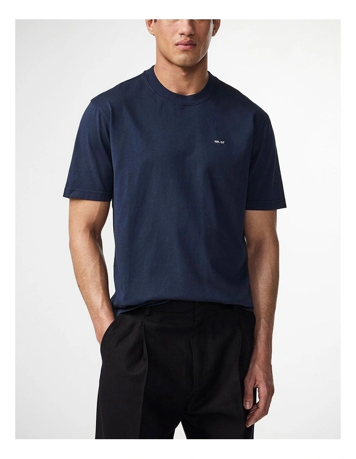 Adam Embroidered T/Shirt Navy Blue image 1